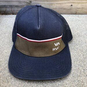 VTG RVCA Trucker Hat Snapback Blue Adjustable Mid Fit Cap